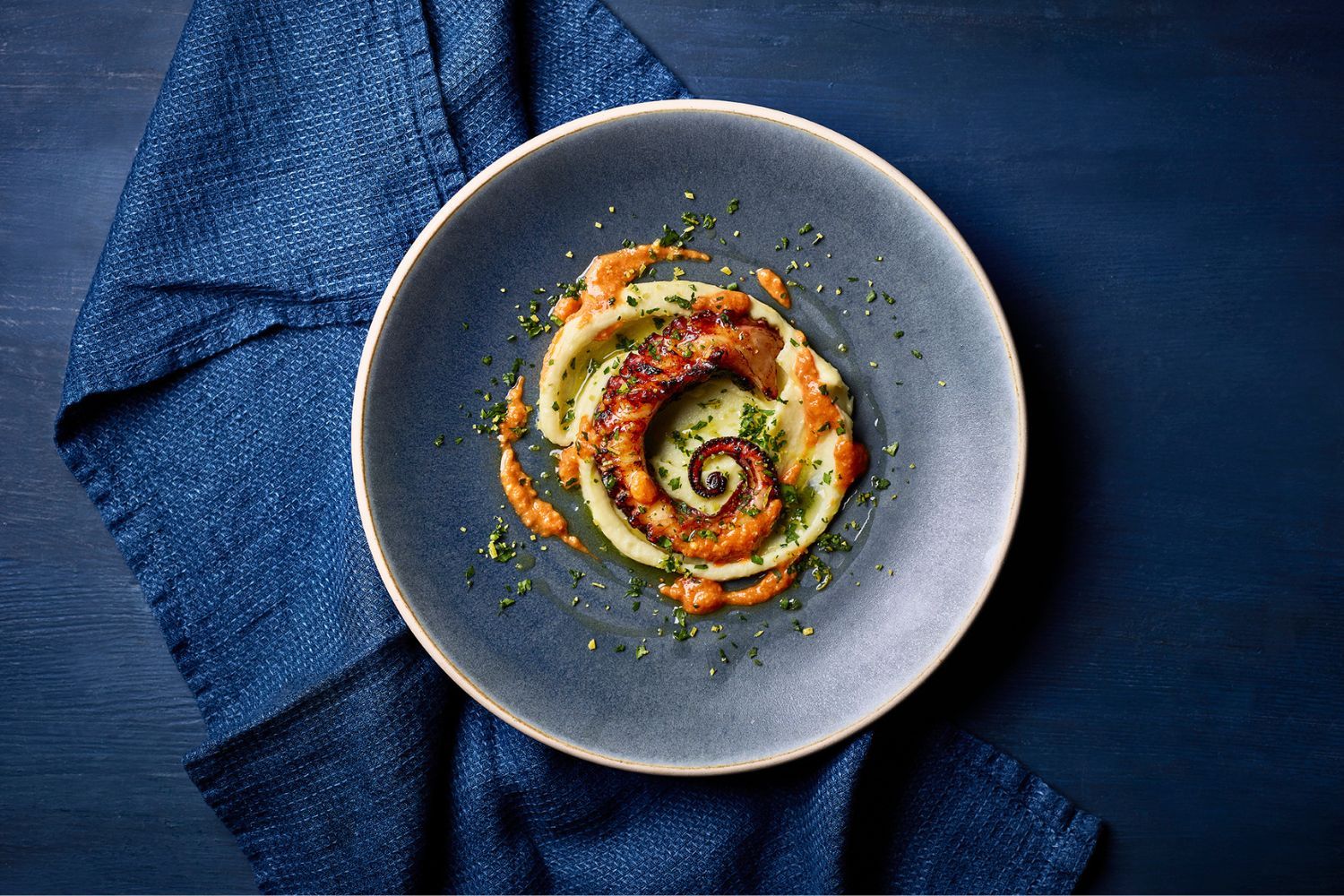 Image of octopus on a plate at Watergate Bay