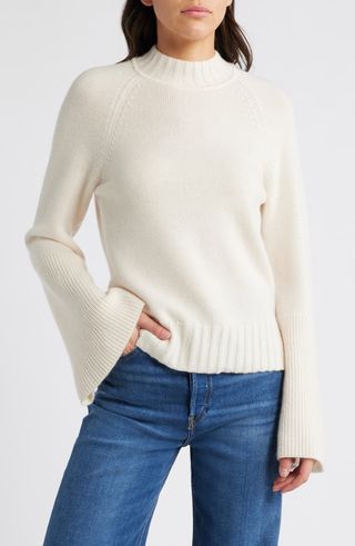 Laurel Recycled Cashmere & Cashmere Bell Sleeve Sweater