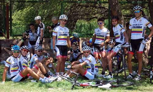 The Colombian team ahead of stage two of the Tour de San Luis.