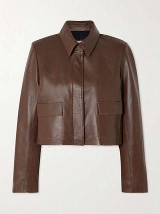 Bleeker Cropped Paneled Leather Jacket