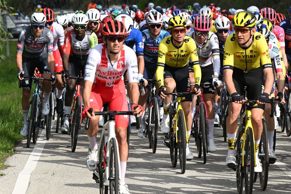 TAVIRA PORTUGAL FEBRUARY 21 Sepp Kuss of the of The United States and Team Visma Lease a Bike competes during to the 51st Volta ao Algarve em Bicicleta Stage 3 a 1835km stage from Vila Real Santo Antonio to Tavira on February 21 2025 in Tavira Portugal Photo by Tim de WaeleGetty Images