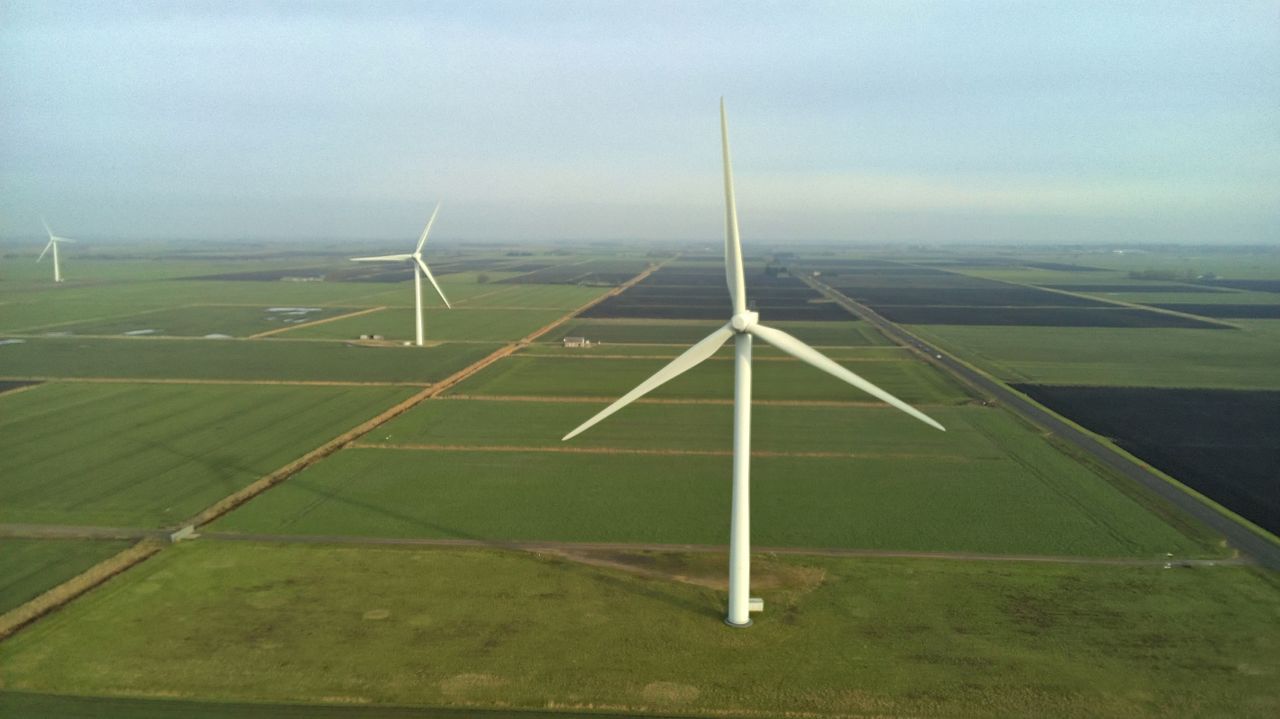 Photo of a wind turbine taken with the Ruko F11PRO 2 drone