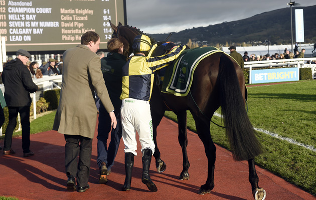 Ben Pauling legs up jockey Nico de Boinville onto Willoughby Court