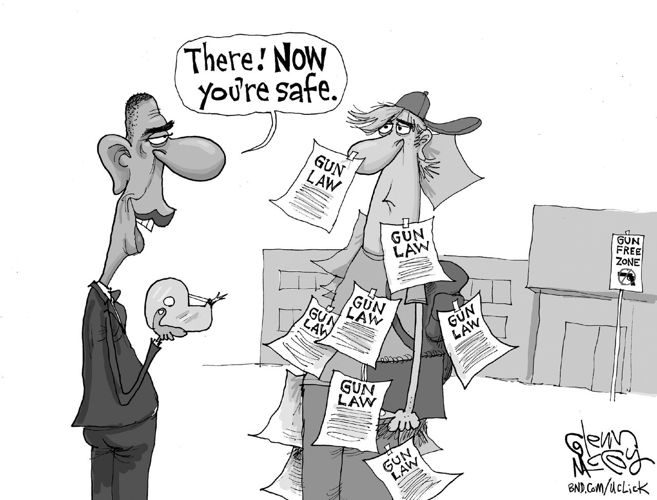 Obama cartoon U.S. Gun Control