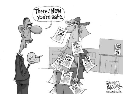 Obama cartoon U.S. Gun Control
