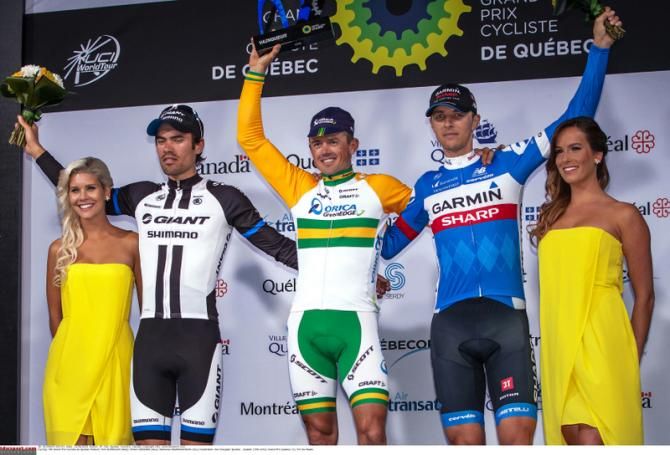 Tom Dumoulin (Giant-Shimano), Simon Gerrans (Orica-GreenEdge) and Ramunas Navardauskas (Garmin-Sharp