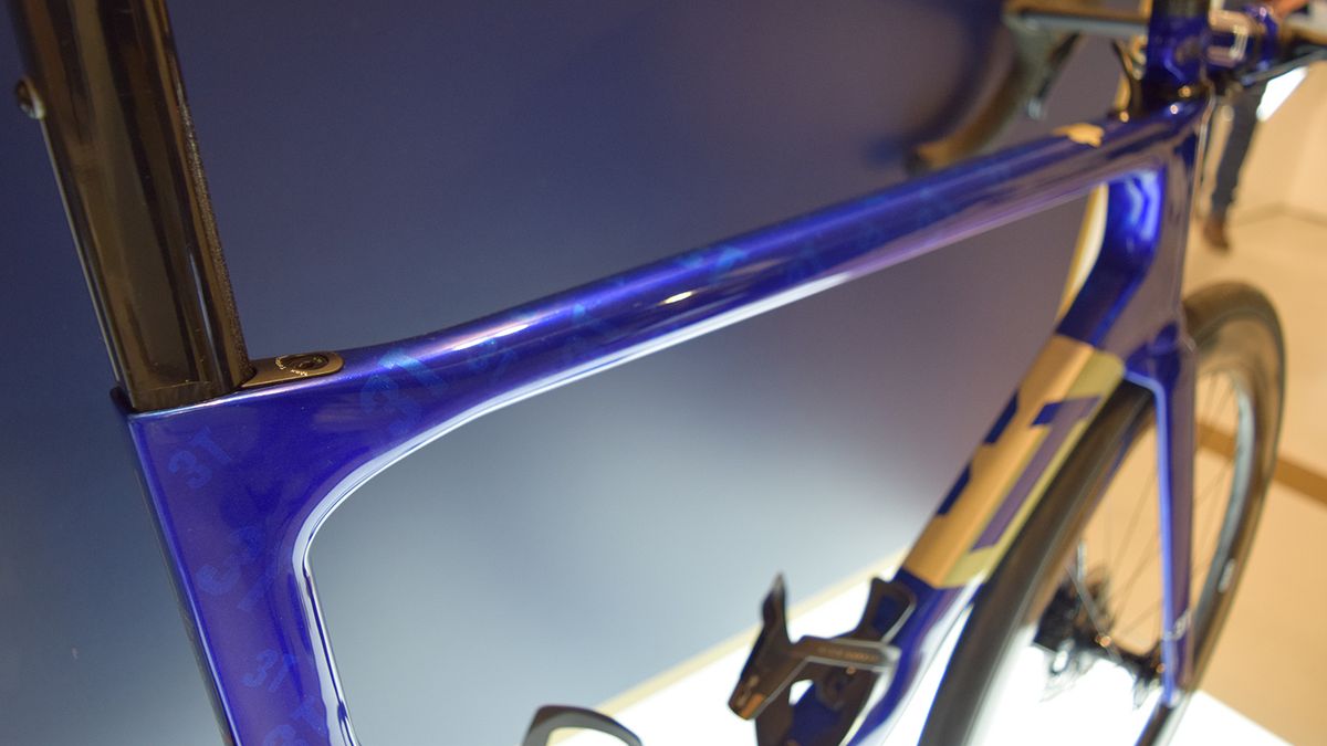 The blue and gold design is similar to the official bike launched by the Irish team on Friday at the show
