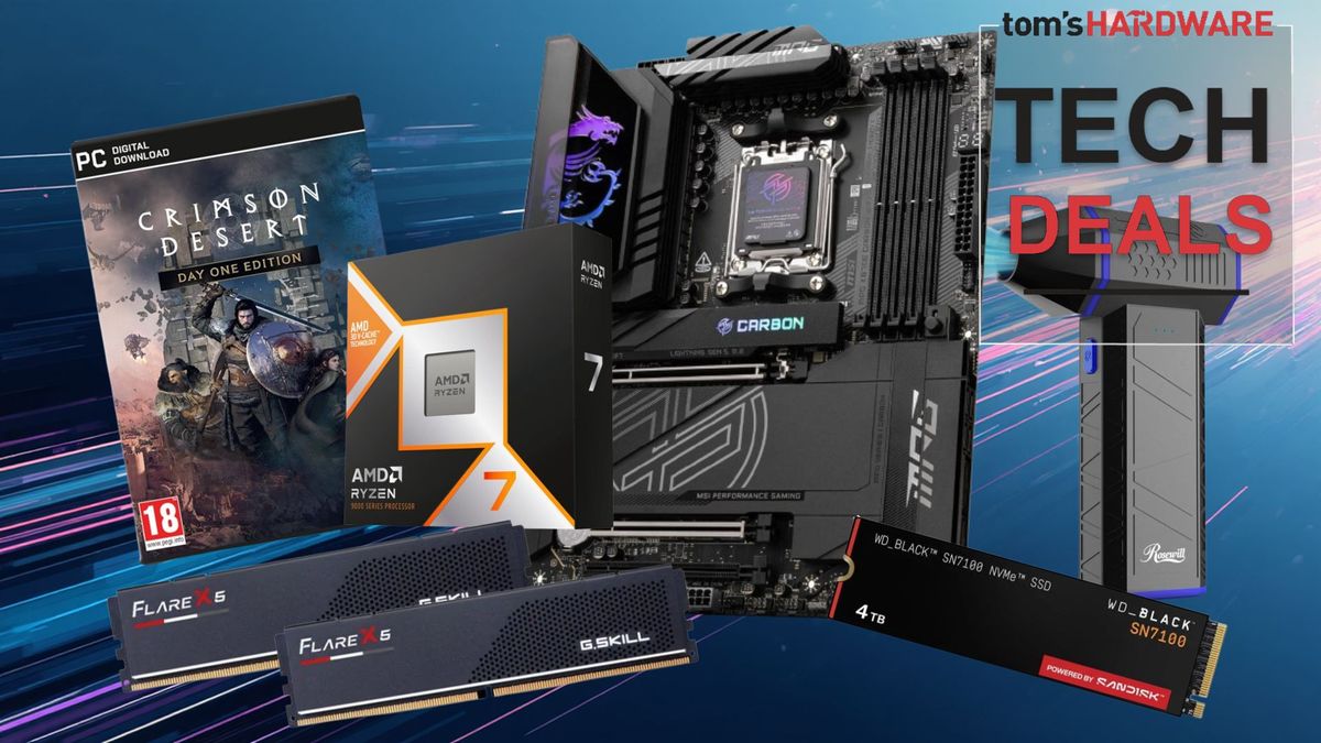 Save $900 on RAM bundle with almost a whole PC: 128GB of G.Skill memory, 9850X3D, MSI X870E motherboard, and 4TB SSD — the same price as buying the RAM by itself, just $1699.99 at Newegg