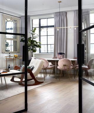 Crittall-style doors dividing rooms