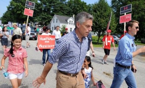 Jon Huntsman campaigns in New Hampshire.