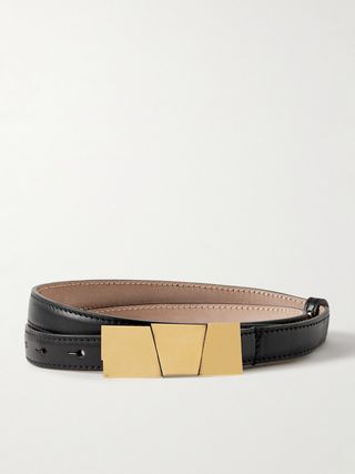 Axel Gold-Tone and Leather Belt