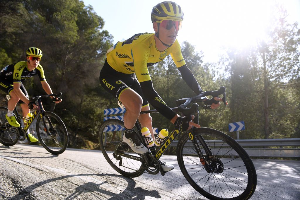 Jack Haig (Mitchelton-Scott) in yellow at the Volta a la Comunitat Valenciana