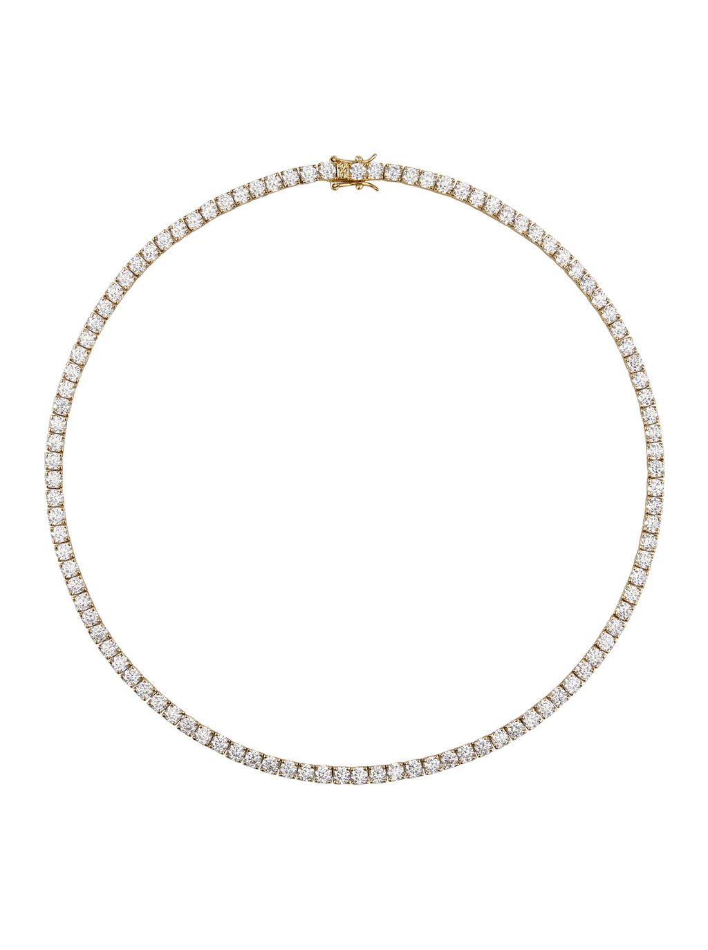 Kate Round Cut, Lab-Grown White Sapphire Gold RiviÈre Necklace
