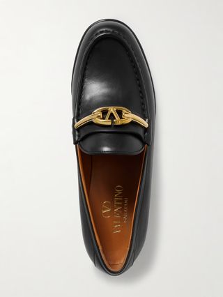 Valentino Garavani, VLOGO embellished leather loafers