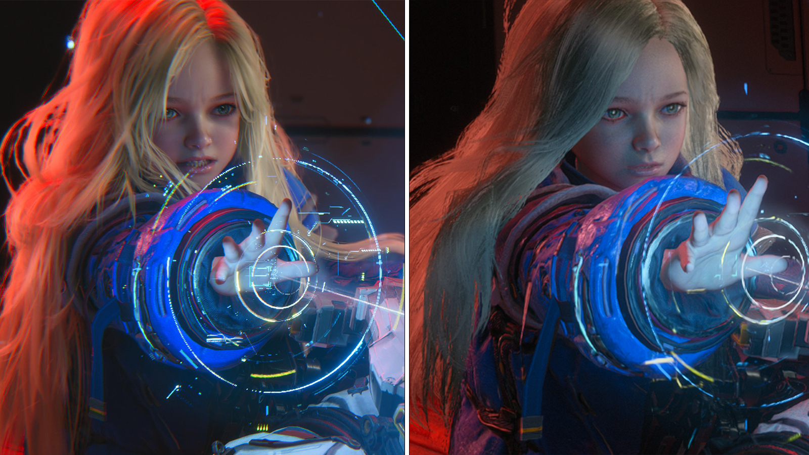 Pragmata Switch 2 vs PS5 Pro screen shots