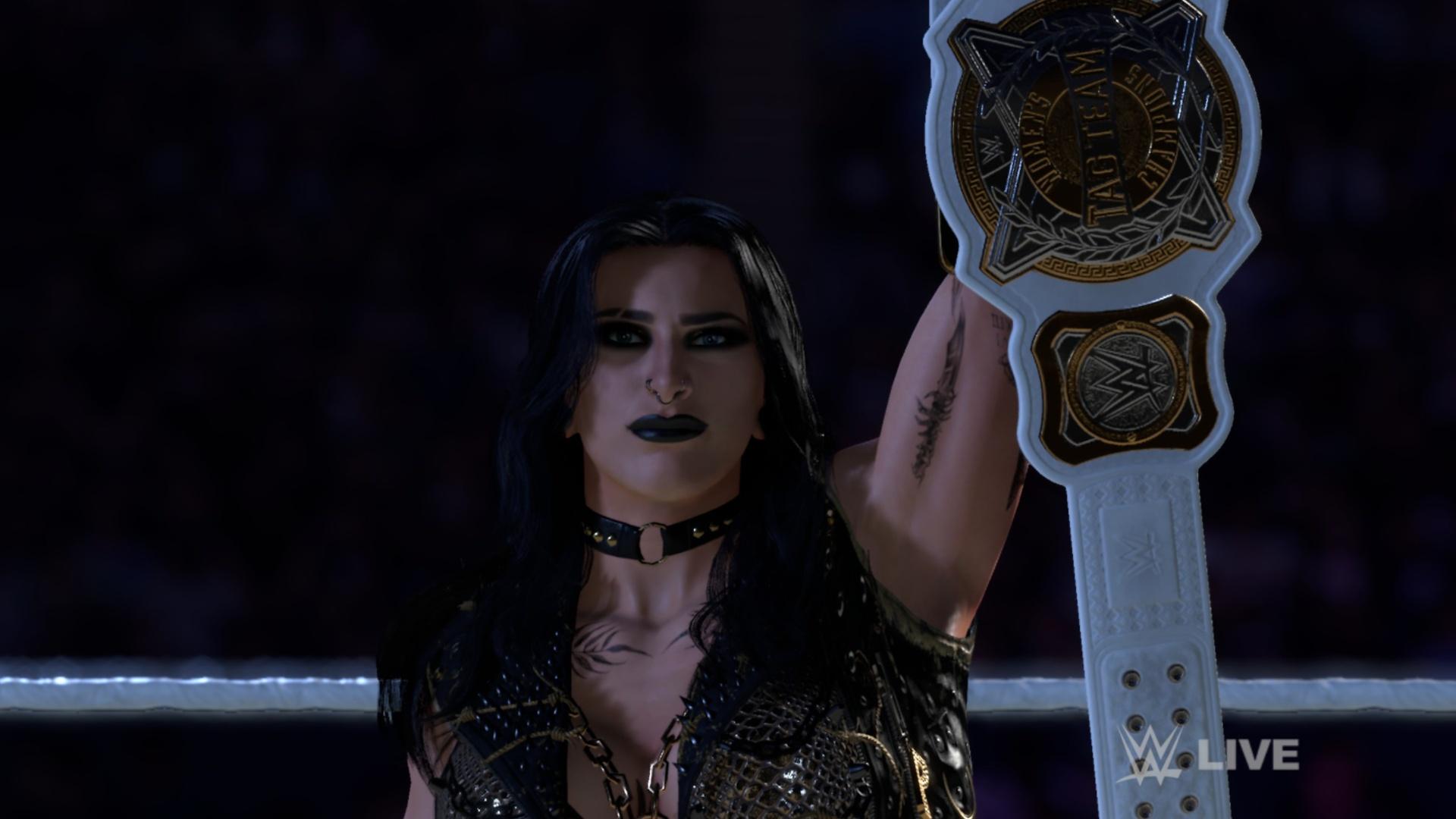 WWE 2K26 gameplay screenshot highlighting the wrestler character and environment