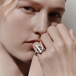 Silver Hermès ring