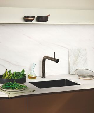 modern black kitchen tap