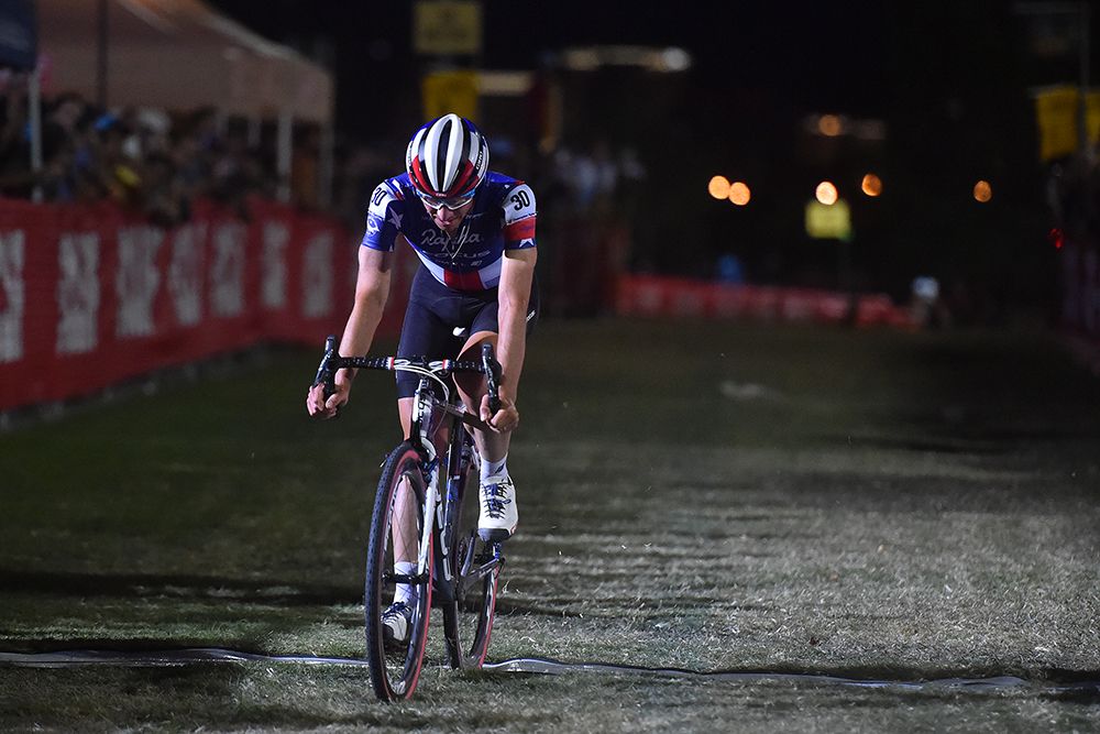 US Champion Jeremy Powers crosses the line