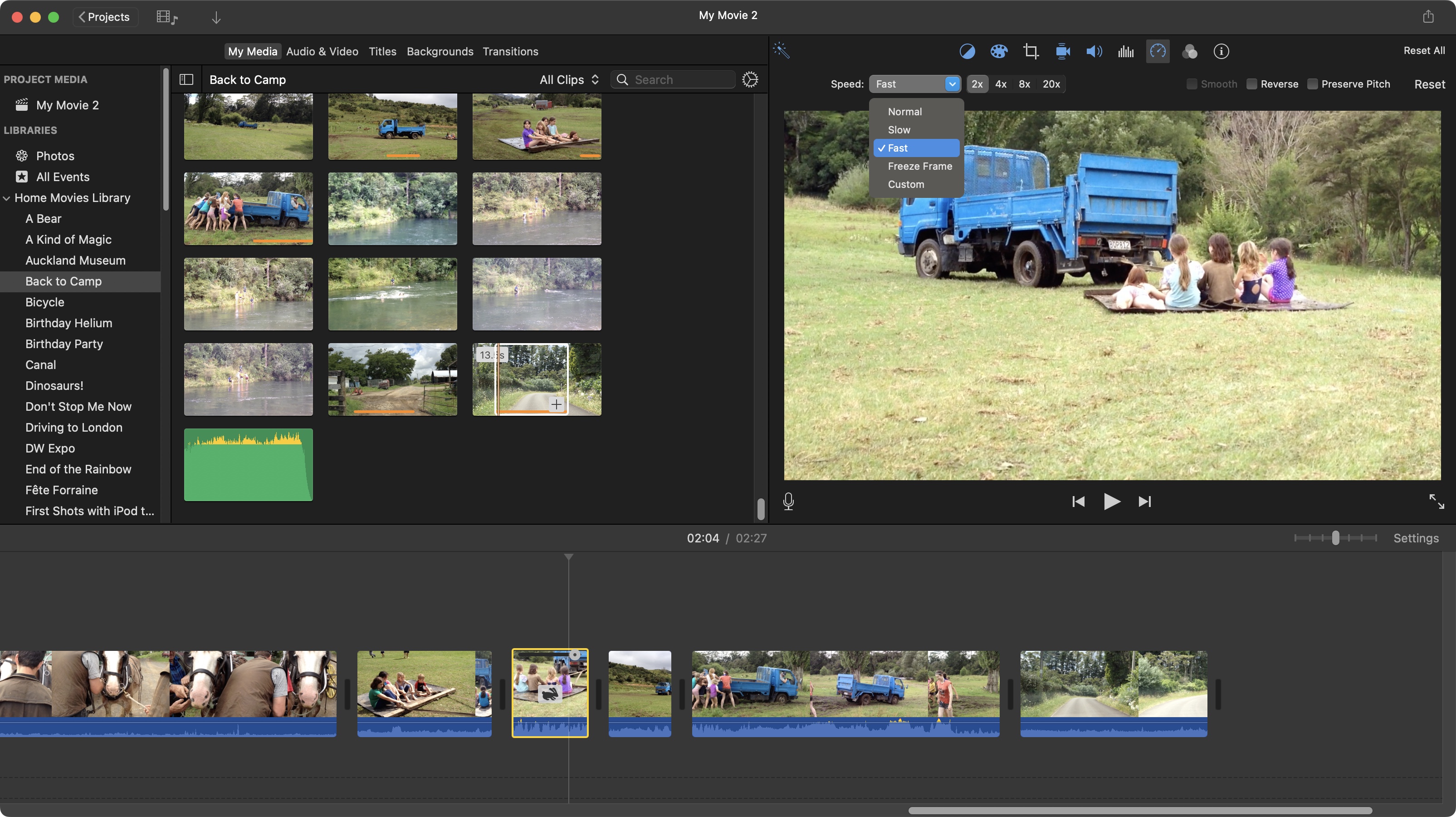 Step by Step screenshot for iMovie tutorial