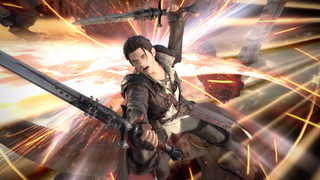 Screenshot from Final Fantasy 14's new graphics update, showing a character in an action pose. 