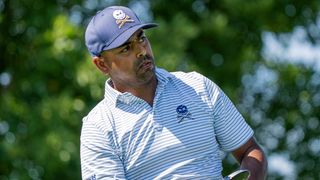 Anirban Lahiri looks at a shot