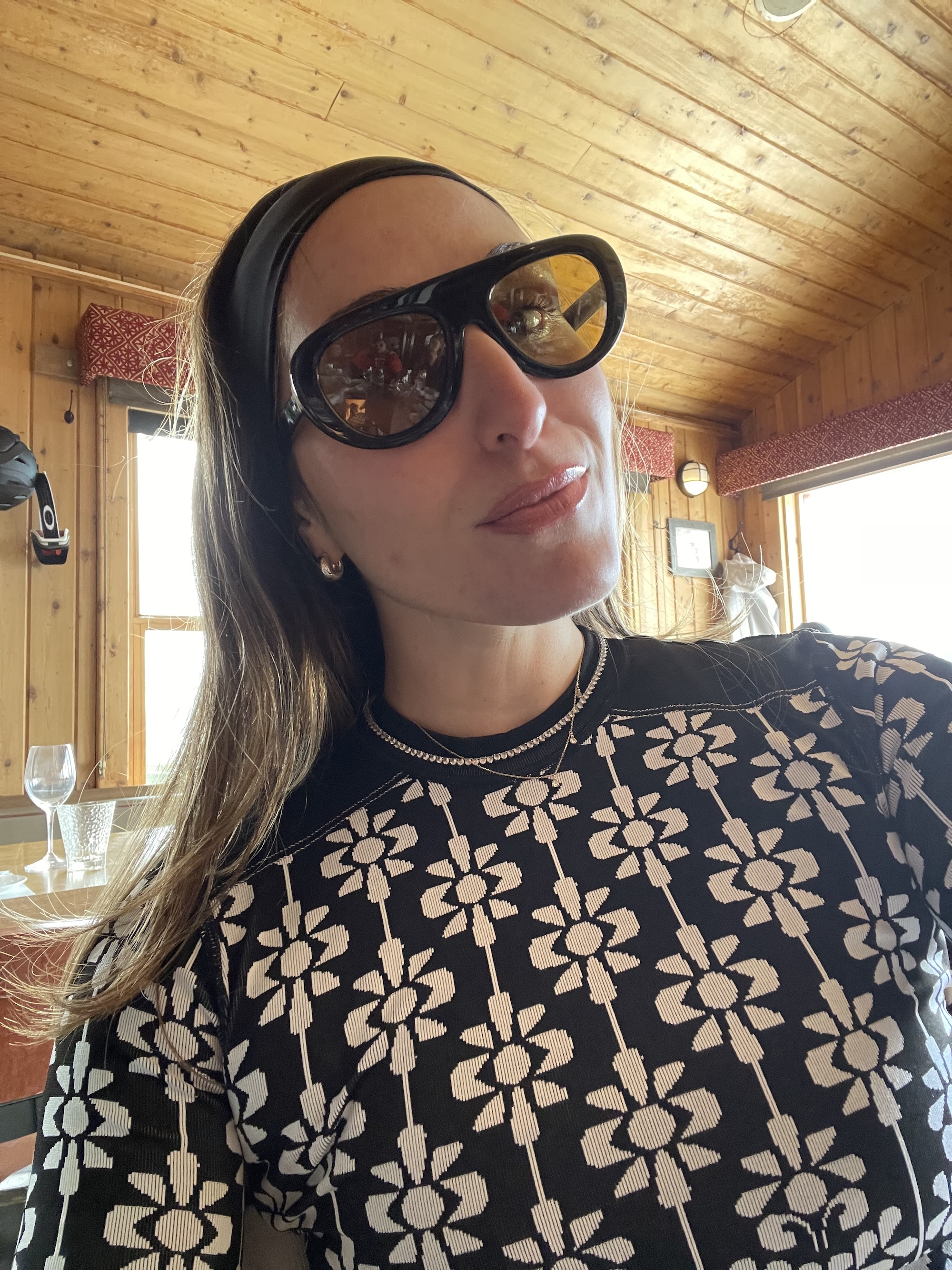 Anna LaPlaca wearing FP Movement ski base layers in Aspen.