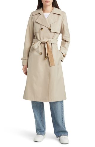 Corduroy Contrast Trench Coat