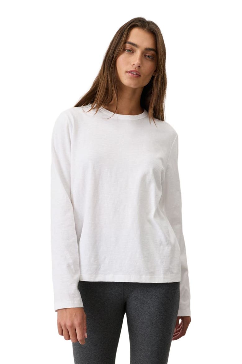 Organic Cotton Soft-Slub Essential Crewneck Long Sleeve Tee