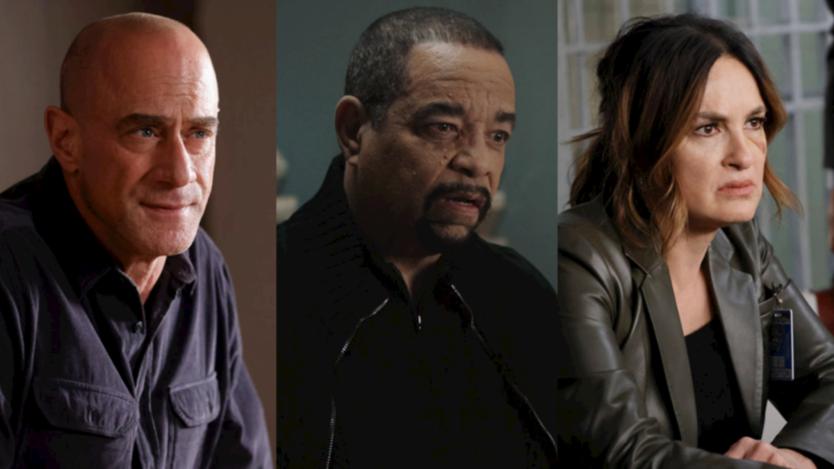 Christopher Meloni as Stabler, Ice-T as Fin, and Mariska Hargitay as Benson cropped Law &amp; Order: SVU