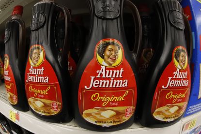 Aunt Jemima syrup bottles.