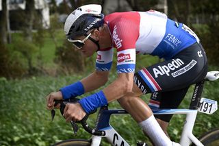 Dutch road-race champion Mathieu van der Poel (Alpecin-Fenix) at the 2020 Driedaagse Brugge-De Panne before he crashed out of the Belgian race and ended his road season