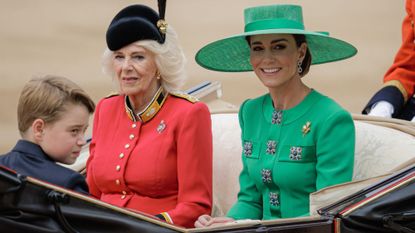 The Princess of Wales wears a green outfit and hat at the Trooping of Colour 2023