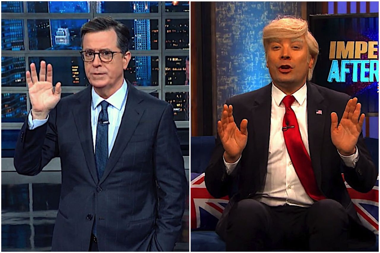 Stephen Colbert and Jimmy Fallon on Trump&amp;#039;s impeachment