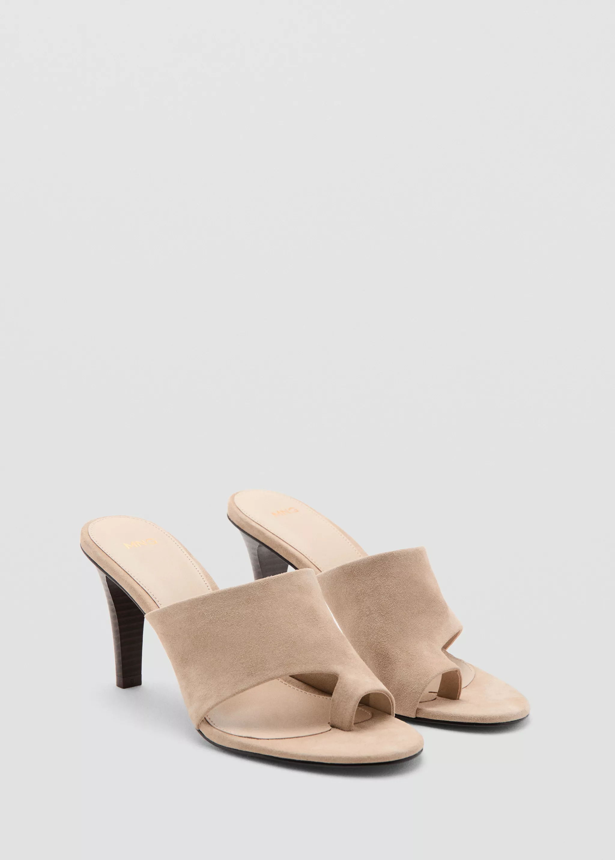 Suede Sandal With Funnel Heel - Women | Mango Usa