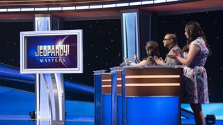 Victoria Groce, Yogesh Raut and Juveria Zaheer on Jeopardy! Masters