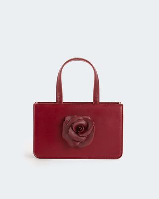 Small Rose Bag in Oxblood