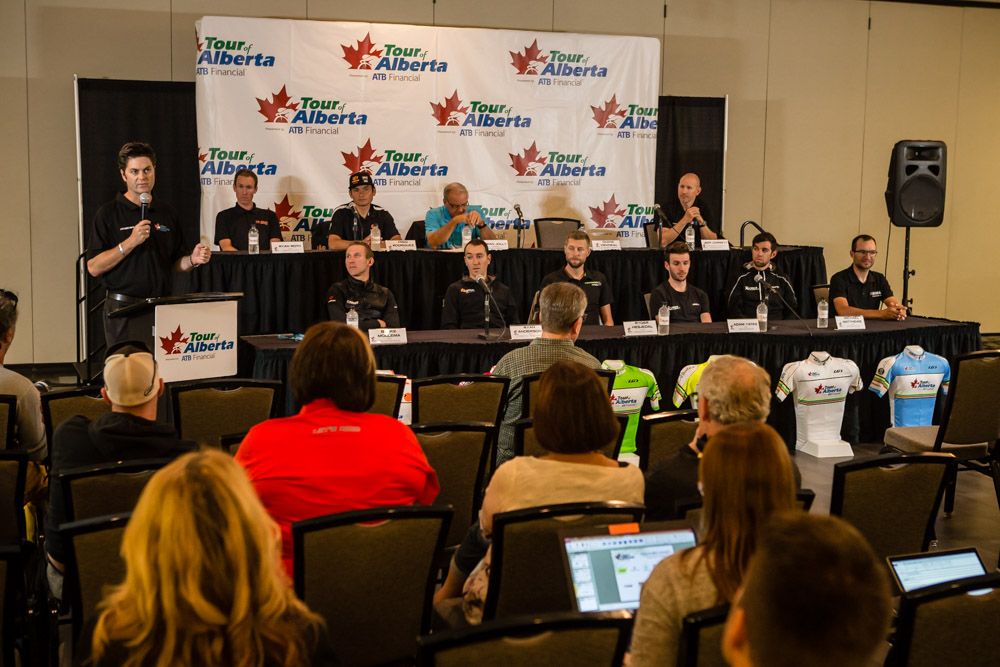 The press conference gets underway in Grande Prairie