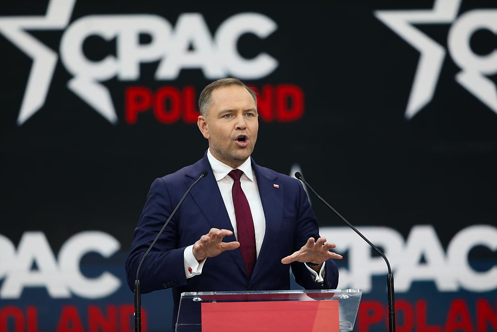 Karol Nawrocki speaking at CPAC Poland