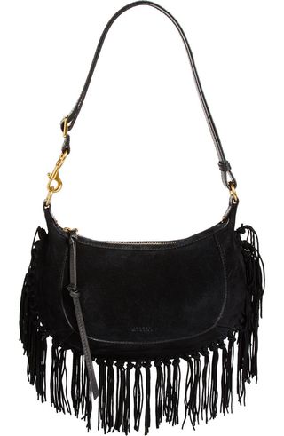 Oskan Moon Fringe Suede Shoulder Bag