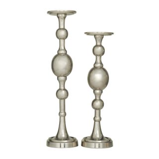 Cole and Grey Glam Aluminum Candle Holder Set of 2