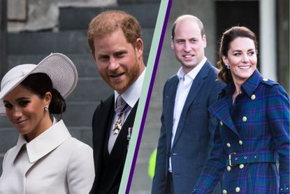 Prince Harry and and Meghan alongside Prince William and Kate, Prince Harry and Meghan Frogmore