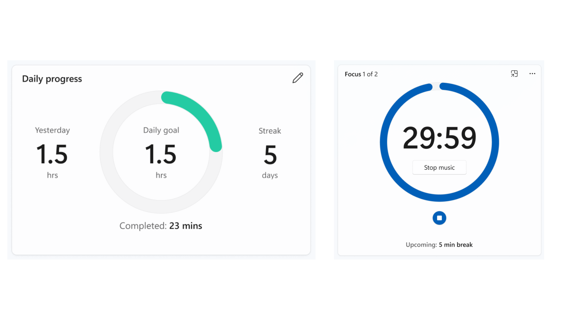 Two new features in the Clock app for Windows 11 - Focus Timer and Focus Sessions