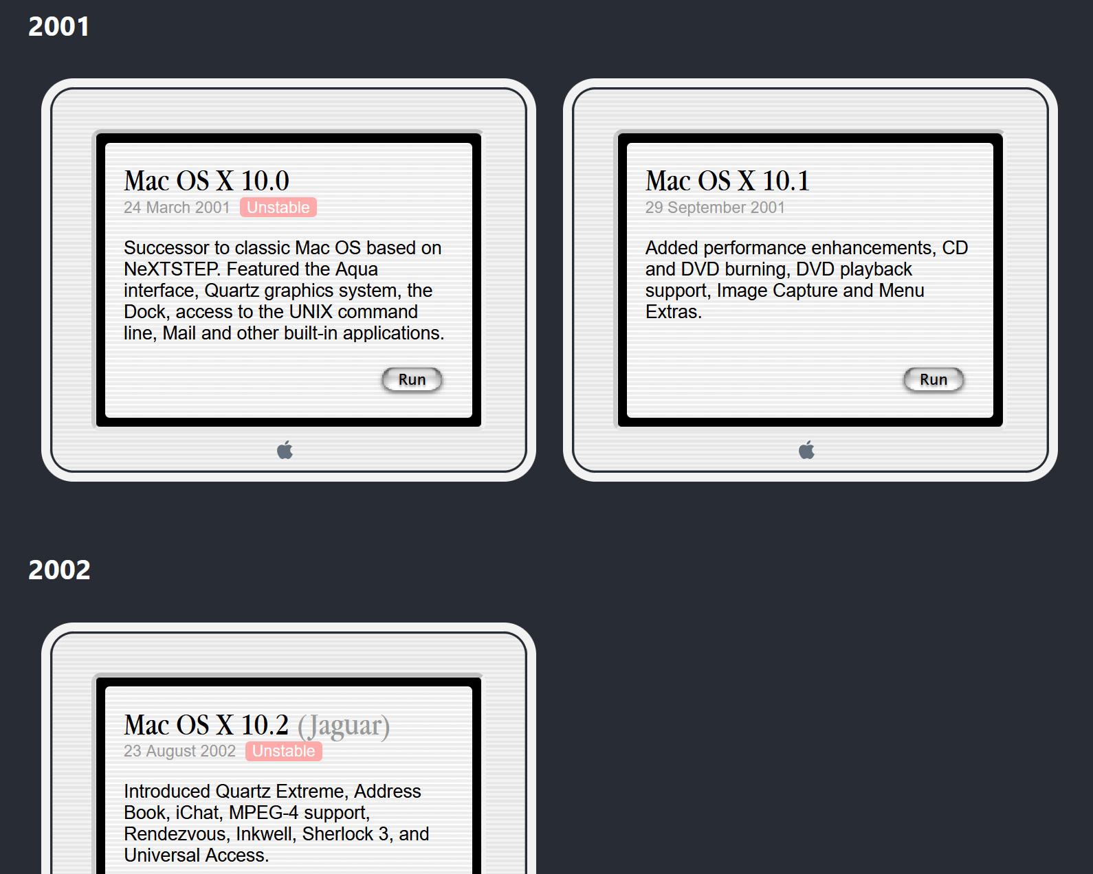 اختبار أنظمة تشغيل Mac القديمة والجديدة