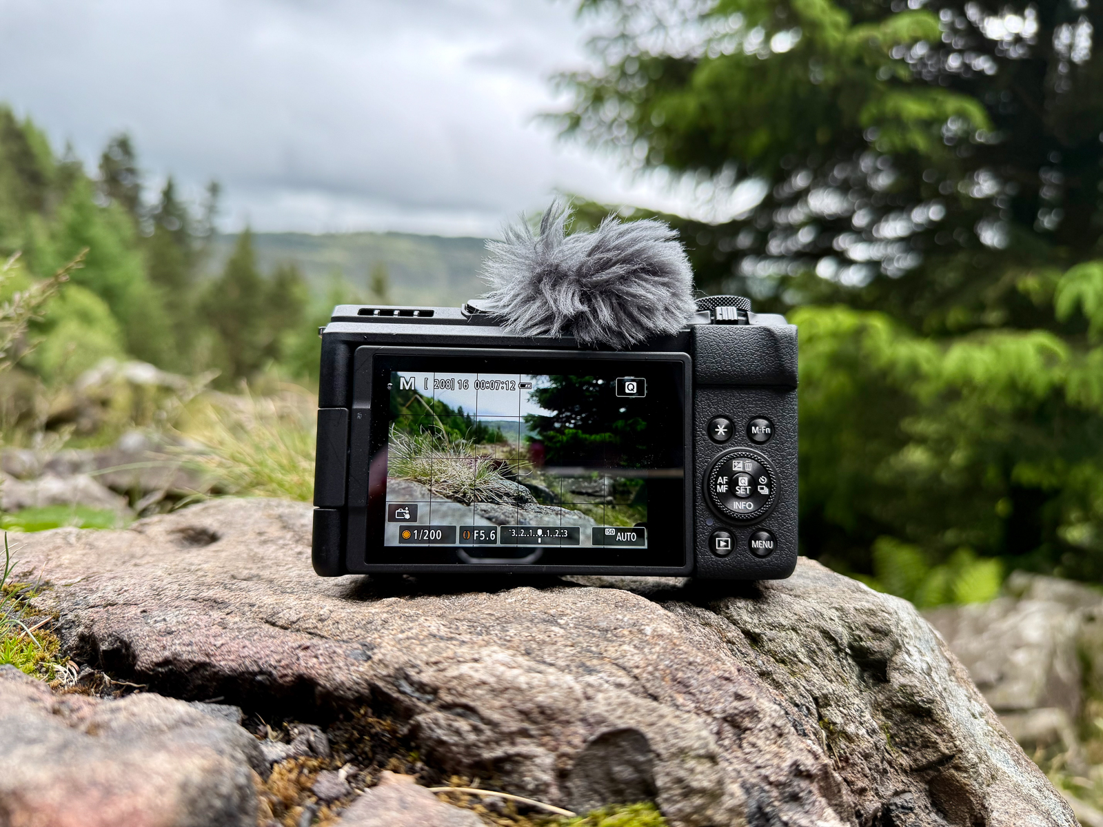 Canon PowerShot V1 on a rock