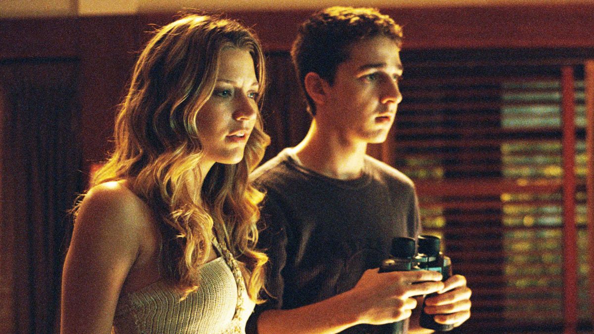 Sarah Roemer as Ashley and Shia LaBeouf as Kale in &quot;Disturbia&quot; (2007)