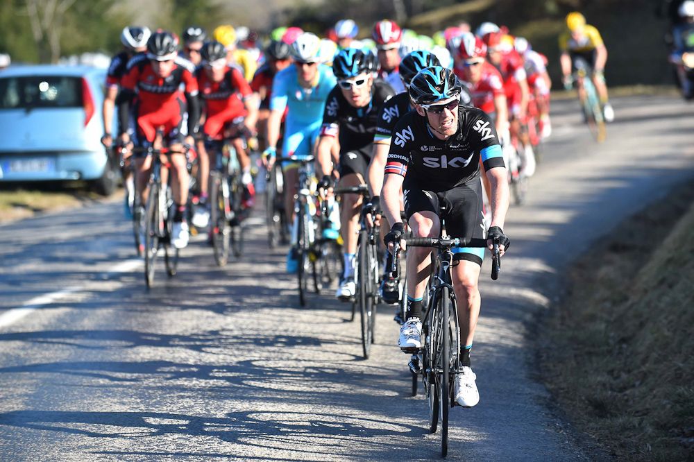 Sky takes its turn at the front of the pack.
