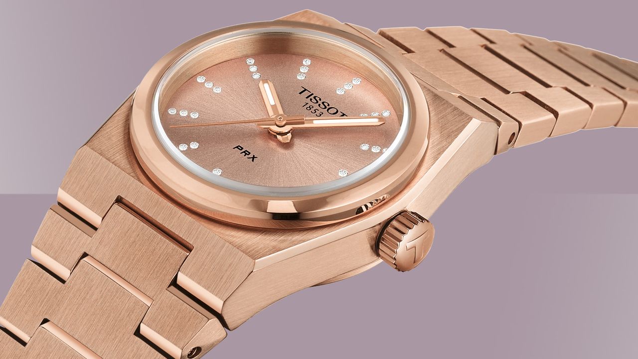 The Tissot PRX 25mm in rose gold