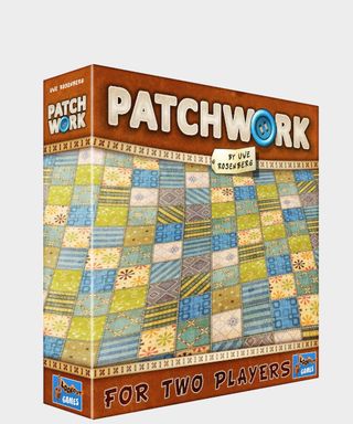 Patchwork box on a plain background