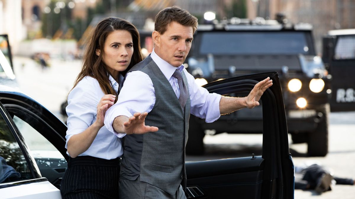 Hayley Atwell and Tom Cruise in Mission: Impossible - Dead Reckoning Part One